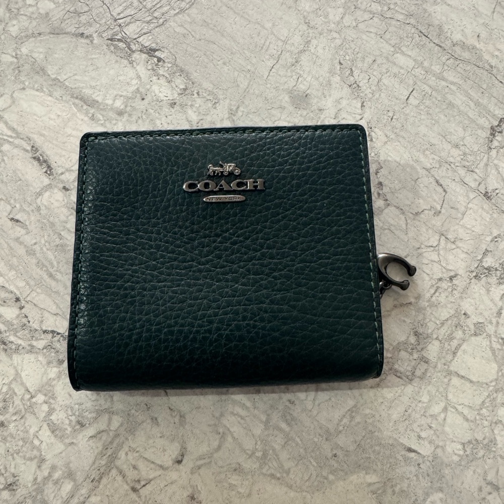 Coach Dark Green Leather Wallet